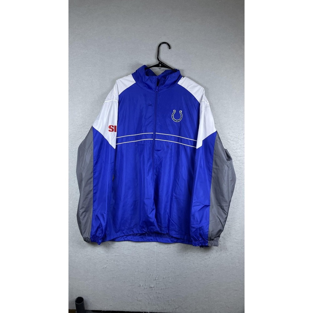 Indianapolis Colts Jacket Mens XL Blue NFL Football Dunbrooke Hooded Windbreaker